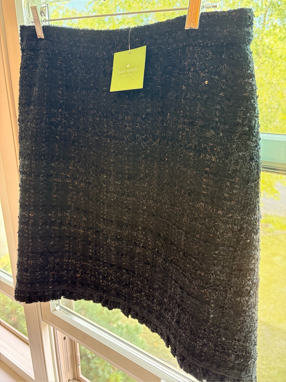 Kate Spade Black Sparkle Tweed A-Line Skirt “Star Bright” Size 14